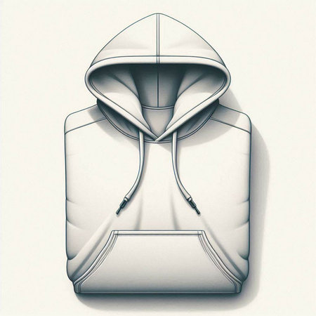Hooded white bag on a white background. 3d renderingのイラスト素材