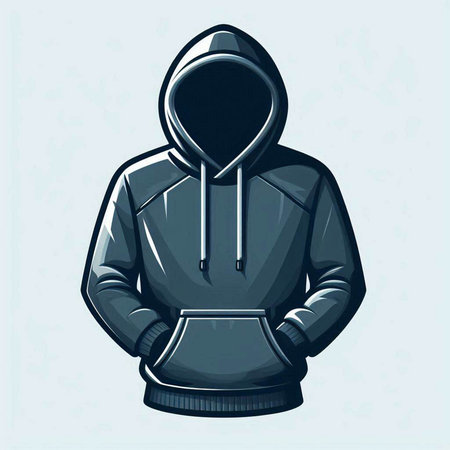 Hooded man in a hooded jacket. Vector illustration.のイラスト素材