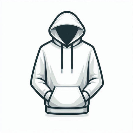 Hoody hoodie isolated on white background. Vector illustration.のイラスト素材