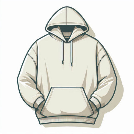 Hoodie with a hood on a white background. Vector illustrationのイラスト素材