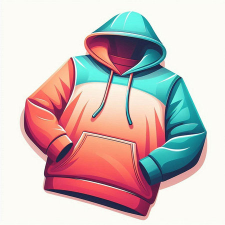 Vector illustration of a hoodie with a hood on a white backgroundのイラスト素材