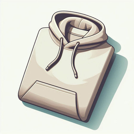 Illustration of a white bag with a zipper on a white backgroundのイラスト素材