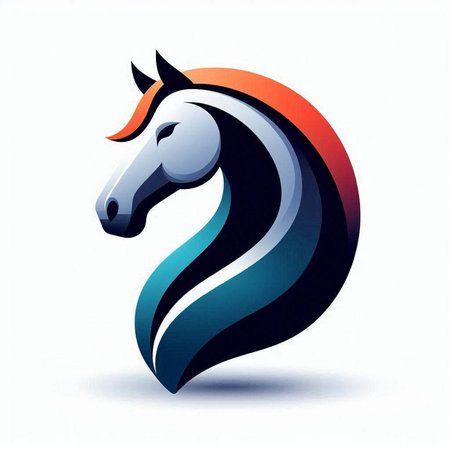 Horse vector icon, emblem, label, logo design element.のイラスト素材
