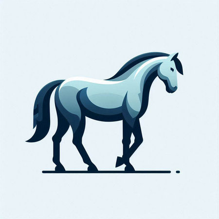 Horse icon. Vector illustration of a horse in flat style.のイラスト素材