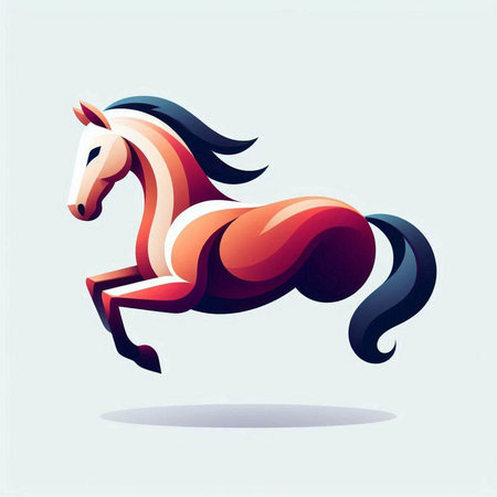 Horse vector design. Horse with long mane and tail.のイラスト素材