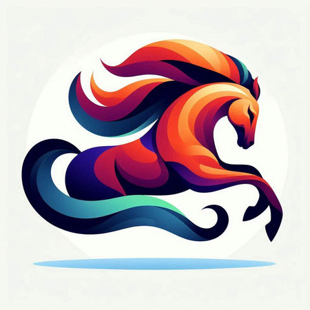 Horse logo design. Vector illustration of a stylized animal.のイラスト素材