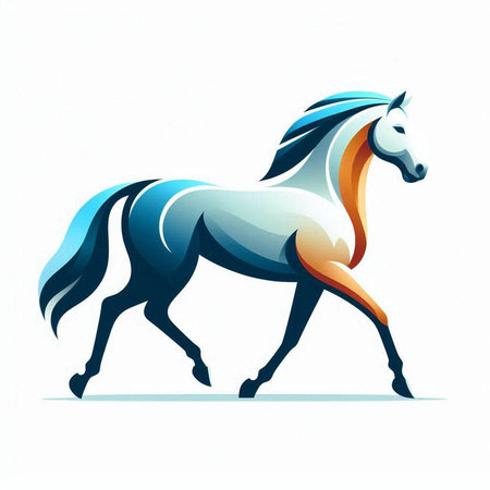 Vector image of a horse on a white background. Horse vector illustration.のイラスト素材