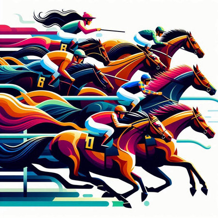 Horse racing, vector illustration, eps 10, no transparencyのイラスト素材