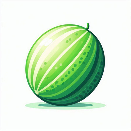 Watermelon isolated on a white background. Vector illustration in cartoon style.のイラスト素材