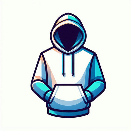 Hooded man in a hooded sweatshirt. Vector illustrationのイラスト素材