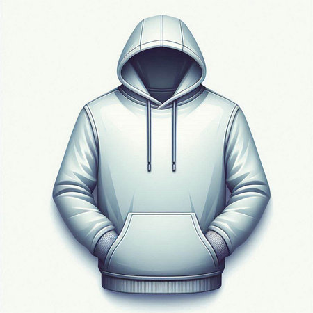 Men's hoodie with a hood on a white background. Vector illustrationのイラスト素材