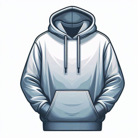 Hooded hoodie vector illustration isolated on a white background.のイラスト素材