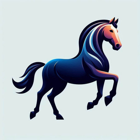 Vector image of a horse on a white background. Design element.のイラスト素材