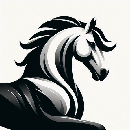 Horse head on a white background. Vector illustration for your designのイラスト素材