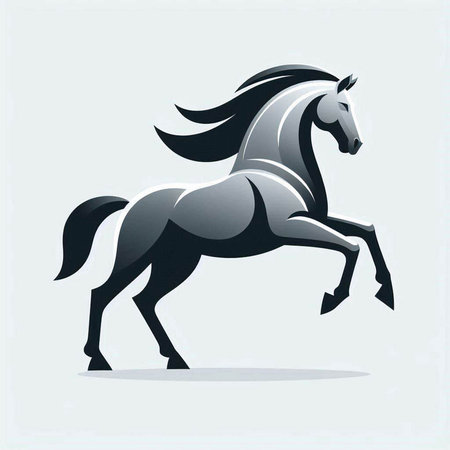 Horse vector illustration. Silhouette of a galloping horse.のイラスト素材