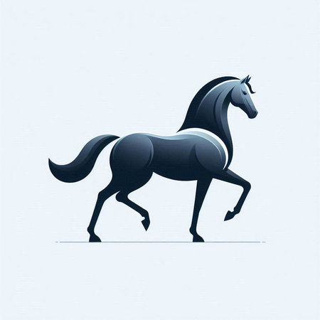 Horse silhouette. Vector illustration of a horse on a white background.のイラスト素材