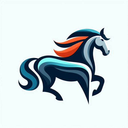 Horse logo design template. Vector illustration of a stylized horse.のイラスト素材