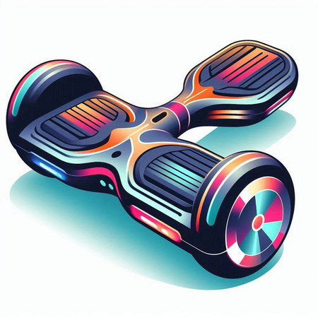 Modern self-balancing self-balancing electric scooter. Vector illustration.のイラスト素材