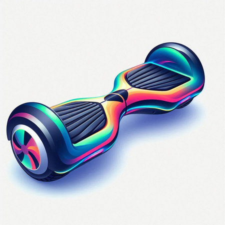 Skateboard Self Balancing Electric Skateboard on White Backgroundのイラスト素材