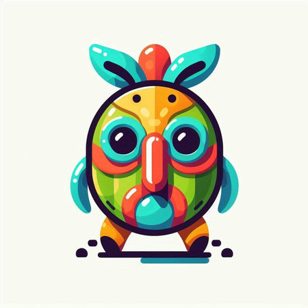 Cute colorful cartoon monster. Vector illustration isolated on white background.のイラスト素材