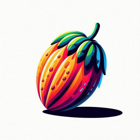 Illustration of a melon on a white background. Vector illustrationのイラスト素材