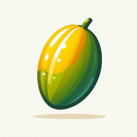 Illustration of a ripe melon on a white background, vector illustrationのイラスト素材