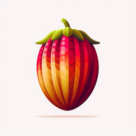 mangosteen isolated on a white background. vector illustration.のイラスト素材