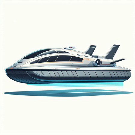 Vector illustration of a speedboat. Isolated on white background.のイラスト素材