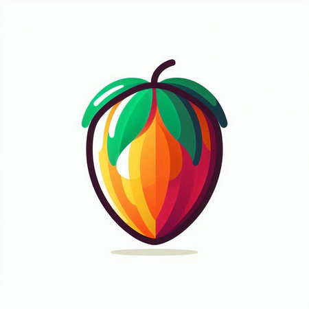 mango fruit icon isolated on white background. vector illustration of mangoのイラスト素材