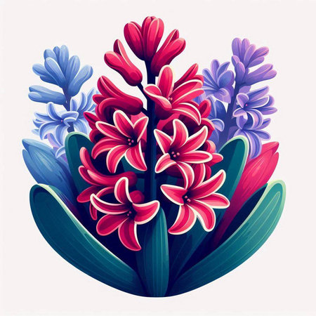 Colorful hyacinths. Vector illustration for your design.のイラスト素材