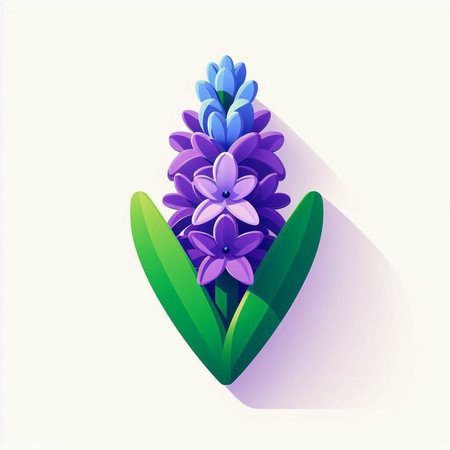 Purple hyacinth flower on white background. Vector illustration.のイラスト素材