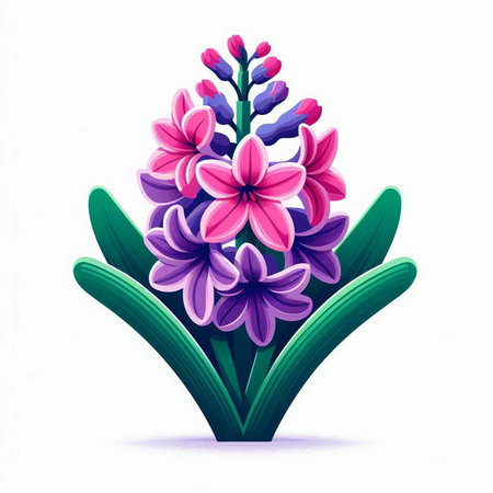 Blue hydrangea flowers on white background. Vector illustration.のイラスト素材