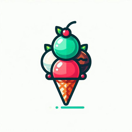 Ice cream vector icon. Ice cream illustration. Ice cream icon. Ice cream icon. Ice cream icon. Ice cream icon. Ice cream iconのイラスト素材
