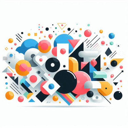 Abstract colorful background with geometric elements. Vector illustration. Eps 10.のイラスト素材