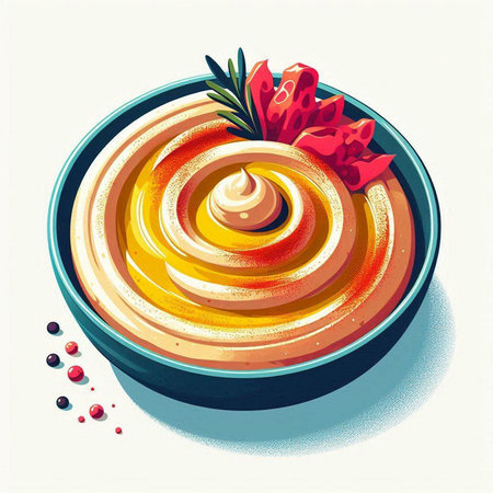 Coffee cup with latte art and leaves. Vector illustrationのイラスト素材