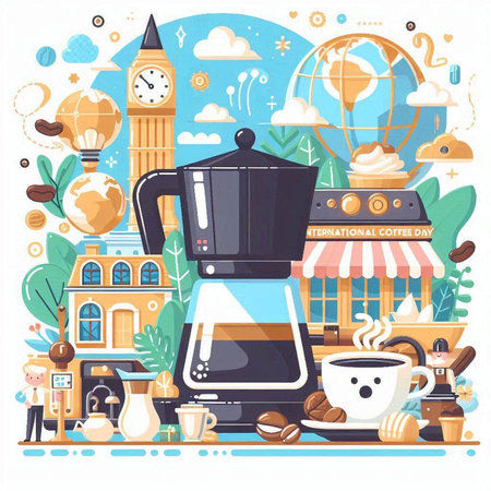 Coffee shop, cafe, restaurant, bar, coffee house. Vector illustrationのイラスト素材