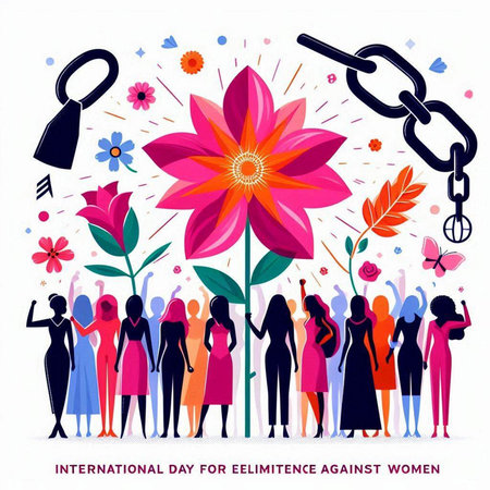 International Women's Day. March 8. Vector illustration with flowers.のイラスト素材