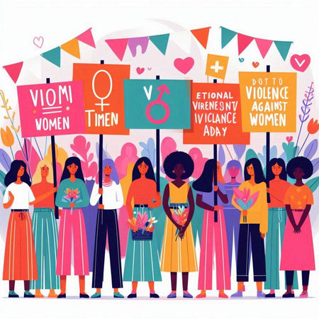 International Women's Day, 8th of March, flat vector illustration.のイラスト素材