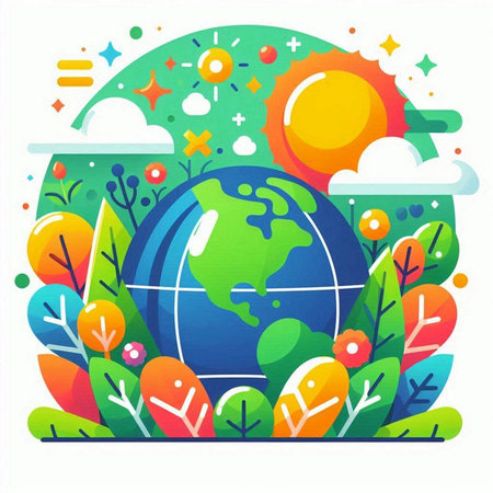 Earth Day. Flat design vector illustration. Earth Day concept. Vector illustration.のイラスト素材