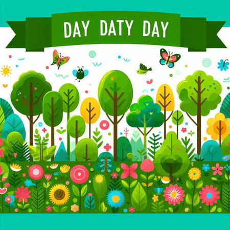 Day of the Dead. Vector illustration with colorful flowers and butterflies.のイラスト素材