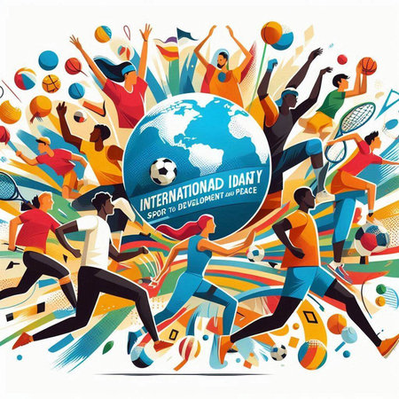 World Tennis Day background with soccer players. Vector illustration eps10のイラスト素材