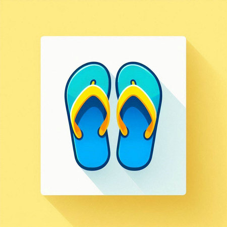 Flip-flops icon with long shadow. Vector illustration.のイラスト素材