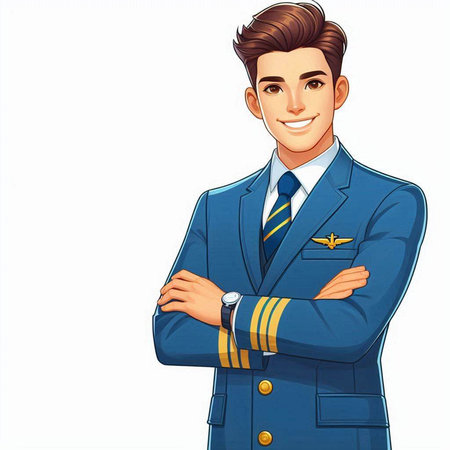 Vector illustration of a young handsome man in a navy blue suit.のイラスト素材