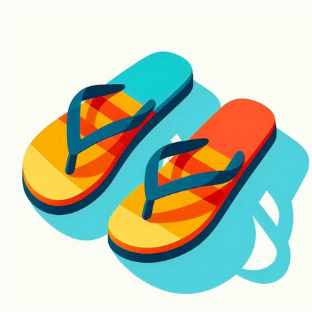 Flip flops icon, vector illustration. Flat design style.のイラスト素材