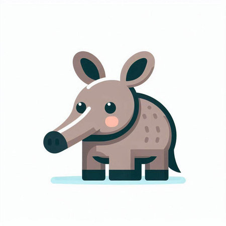 cute little cartoon wild animal on white background. vector illustration.のイラスト素材