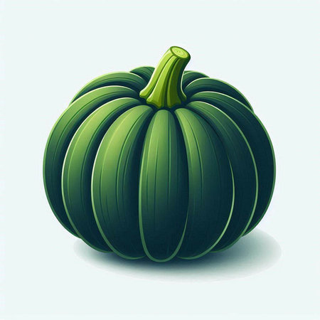 Green pumpkin on a white background, vector illustration, eps 10のイラスト素材