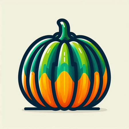 Pumpkin. Vector illustration of a decorative pumpkin for Halloween.のイラスト素材