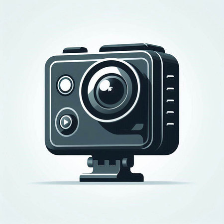 Retro camera isolated on white background. Vector illustration. Eps 10.のイラスト素材