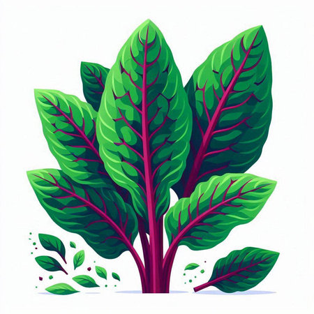 Vector illustration of a green leaf in the form of a flower.のイラスト素材