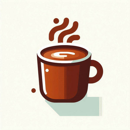 Coffee mug vector illustration. Cup of coffee with steam.のイラスト素材